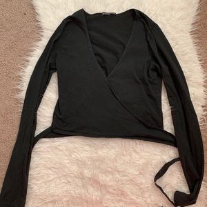 Brandy Melville black wrap top